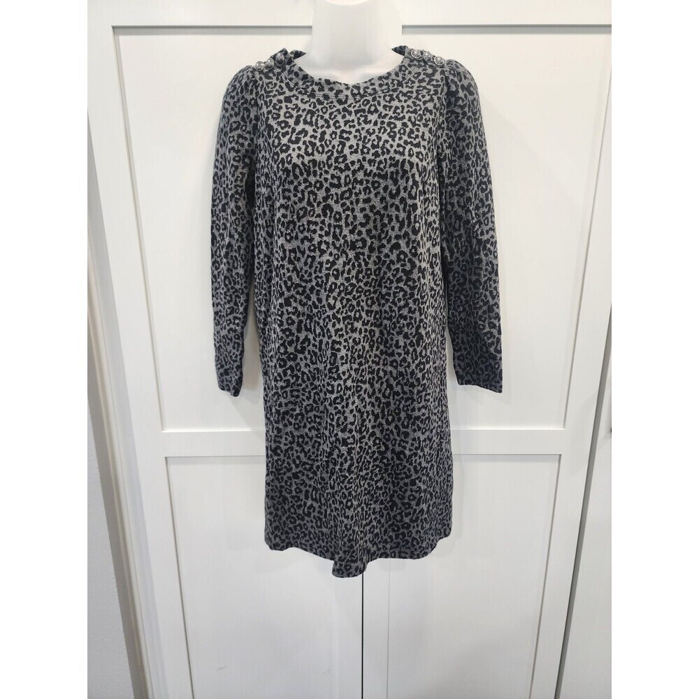 Ann Taylor LOFT gray and black leopard print tunic  Size Small